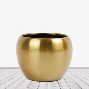 Copper Orchid Metal Pot - Gold