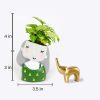 Green and Yellow Girl Decorative Plant Pot