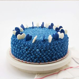 Blue Hearts Chocolate Cream Cake