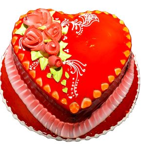 Rosy Heart Cake