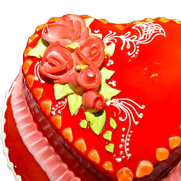Rosy Heart Cake