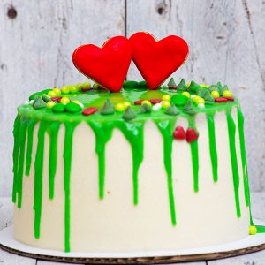 Ambrosial Cake With Green Glaze