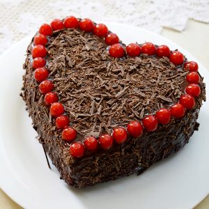 Heart Shaped Chocolate Flakes Cake